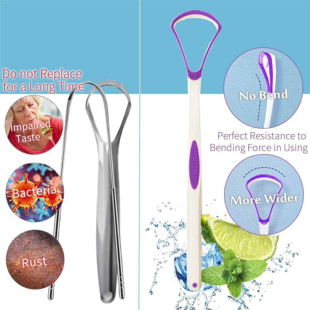 Balveruno® Tongue Scraper Cleaner 100% BPA Free Tongue Scrapers with Travel Handy