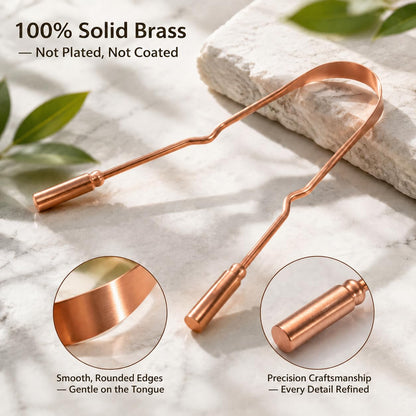 Balveruno® Copper Tongue Scraper for Adults
