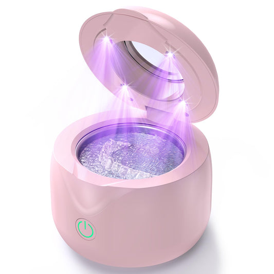 Balveruno® Ultrasonic Retainer Cleaner - UV Dental Cleaning Pod Night Guard Cleaner for Dentures, Aligner, Braces, Toothbrush Heads, Jewelry