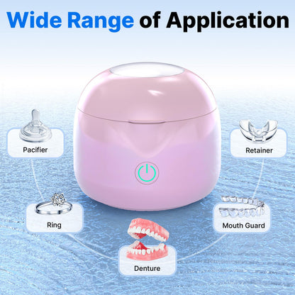 Balveruno® Ultrasonic Retainer Cleaner - UV Dental Cleaning Pod Night Guard Cleaner for Dentures, Aligner, Braces, Toothbrush Heads, Jewelry