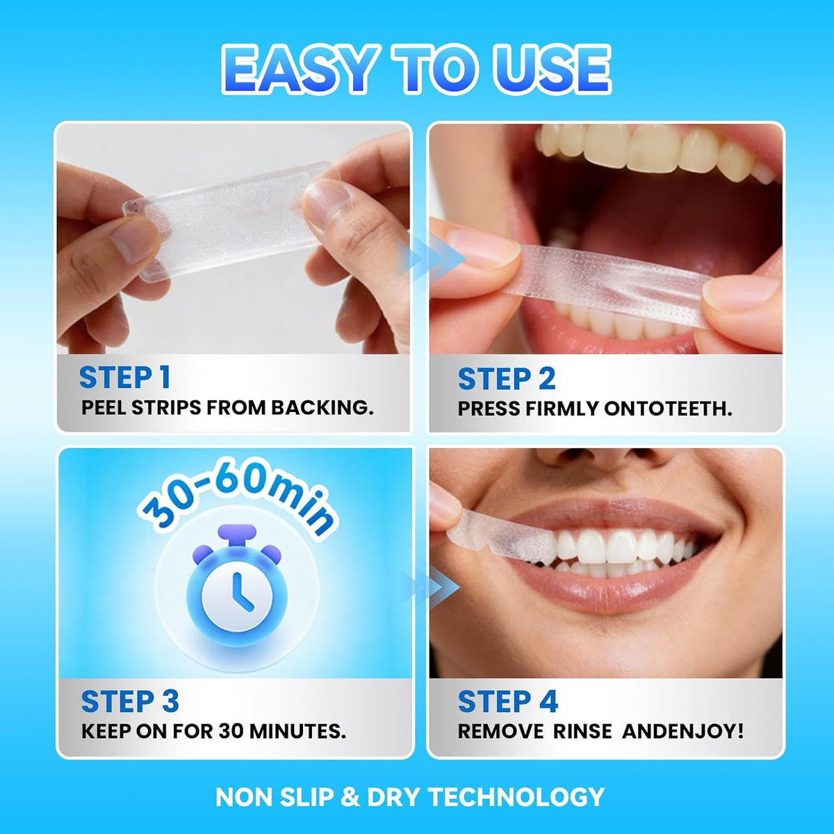 Balveruno® Teeth-Whitening Strips for Sensitive Teeth - Teeth Whitening Kit Professional Effects, Teeth Whitener for Enamel Safe, 14 White Strips (7 Day Treatment)