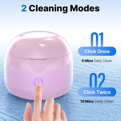 Balveruno® Ultrasonic Retainer Cleaner - UV Dental Cleaning Pod Night Guard Cleaner for Dentures, Aligner, Braces, Toothbrush Heads, Jewelry