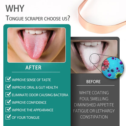 Balveruno® Copper Tongue Scraper for Adults