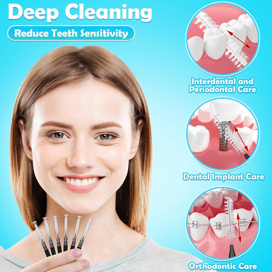 Balveruno® 120 Pieces Braces Brush Cleaner Orthodontic Flossers Toothpicks Floss Picks for Braces Kit for Teeth Cleaning Tools Spiral Dental Brush Head for Efficient Oral Care Black