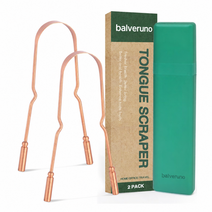 Balveruno® Copper Tongue Scraper for Adults